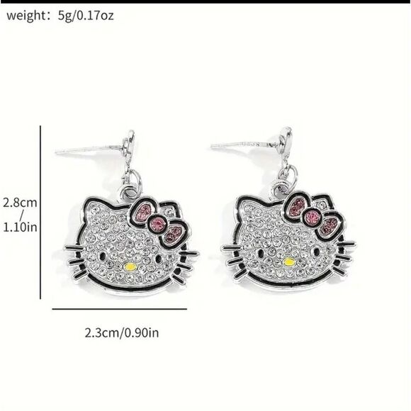 HELLO KITTY SILVER EARRINGS - Picture 2 of 5